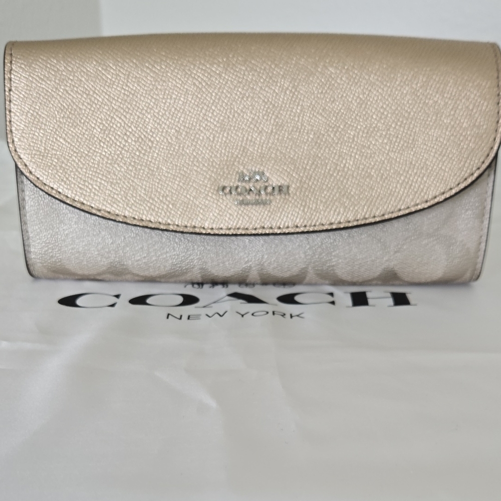 Coach Metallic Gold Clutch/ Wallet